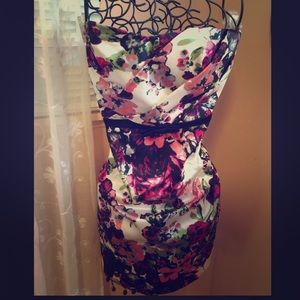 Satin Strapless minidress